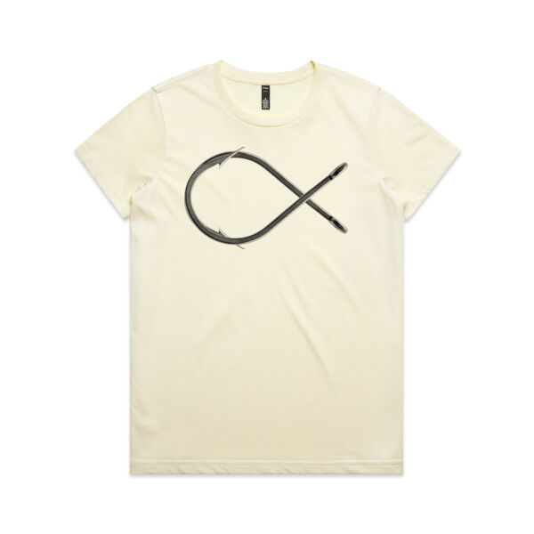 Fish / Hooks – Women’s Tee (black print) Thumbnail